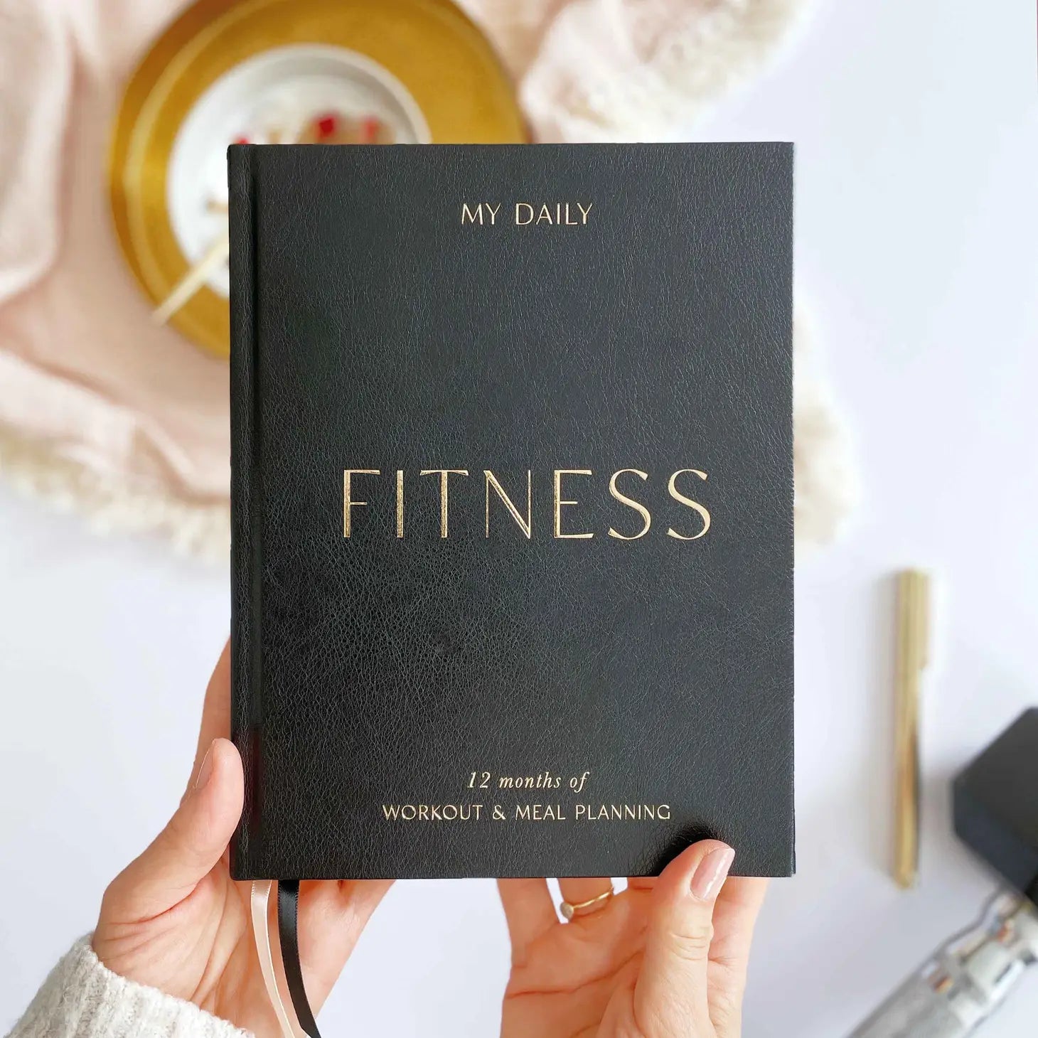 My Daily Fitness Planner | Black Vegan Leather